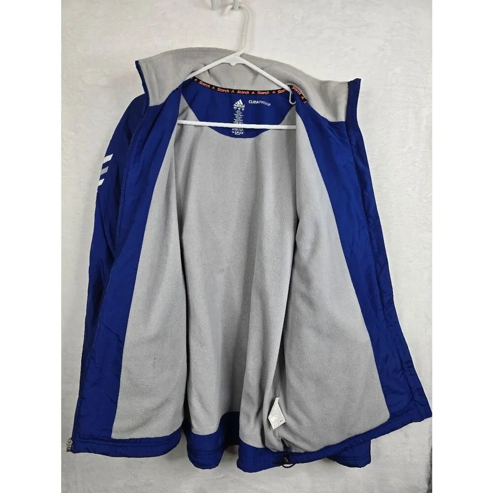 Adidas ClimaProof Kansas Jayhawks Jacket Mens M Blue Fleece Lined Full Zip KU